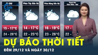 Dự báo thời tiết đêm nay và ngày mai 30/12: Bắc Bộ nắng hanh, Trung Bộ mưa rào, Nam Bộ khô ráo