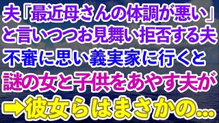 【スカッとする話】夫「最近母さんの体調が悪い」と言いつつ義実家に私だけ連れて行かない。不審に思い、義実家にアポ無しで行くと謎の女と子供をあやす夫が！彼女らはまさかの   【修羅場】