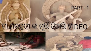 ମା ସରସ୍ଵତୀ ଙ୍କ ମୂର୍ତ୍ତି ତିଆରି ( part -1) / how to make saraswati  idol  2025 #odisharangoli