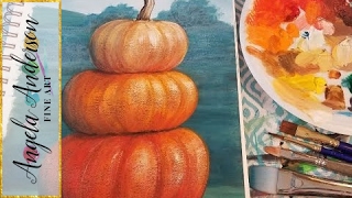 Stacked Pumpkins Acrylic Painting Tutorial | Live Full Length Beginner Lesson