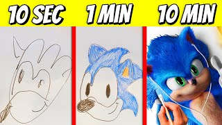 10 Seconds vs. 1 Min vs. 10 Min SONIC Drawing Challenge!