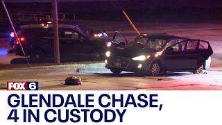 Glendale police chase; spike strips deployed, 4 teens in custody | FOX6 News Milwaukee