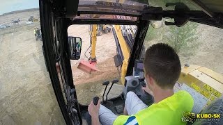 New CAT 308E2 CR excavator test drive - cab view