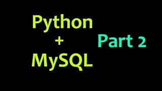 MySQL Database with Python Tutorial Part 2 - creating tables and inserting data
