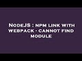 NodeJS : npm link with webpack - cannot find module