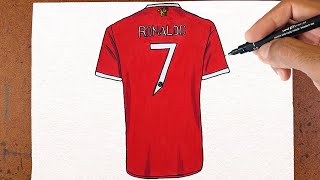 Como Desenha CAMISA 7 Cristiano Ronaldo - How to Draw SHIRT MANCHESTER UNITEDMANCHESTER UNITED CR7