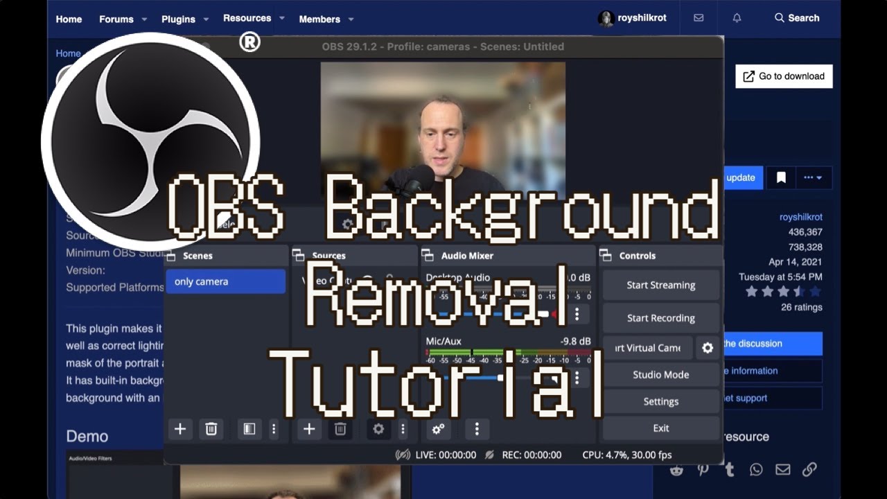 Obs Background Removal Plugin Tutorial Youtube