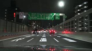 4K　首都高速中央環状線　江北JCT（湾岸線　神奈川1号横羽線）首都高速湾岸線　大黒JCT