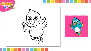 Bird coloring drawing for kids #drawing #trending #viral