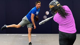 College Softball Girls vs. Pro Baseball Pitcher