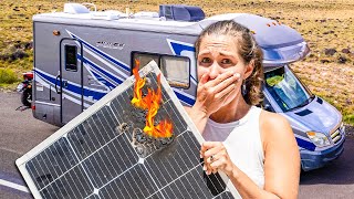 Don't Let This Happen To YOU! (Our RV Solar Panels Caught on Fire)!