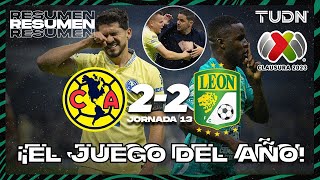 Resumen y goles | América 2-2 León | CL2023 Liga Mx - J13 | TUDN