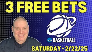 Saturday 3 NCAAB Free Betting Picks \u0026 Predictions - 2/22/25 l Craig's Free Picks l #freebets