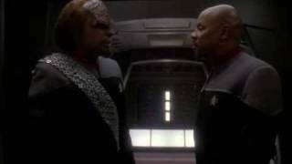 DS9 Worf promises to return Garak intact (In Purgatory's Shadow)