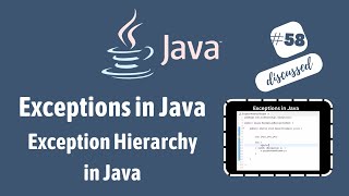 #58 Exception Hierarchy in Java / Exception Hierarchy classes in Java Base Code