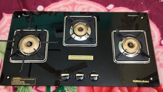 Vidiem Air Gold 3 Burner Gas Stove Black \u0026 White-Glass Top- Unboxing Video