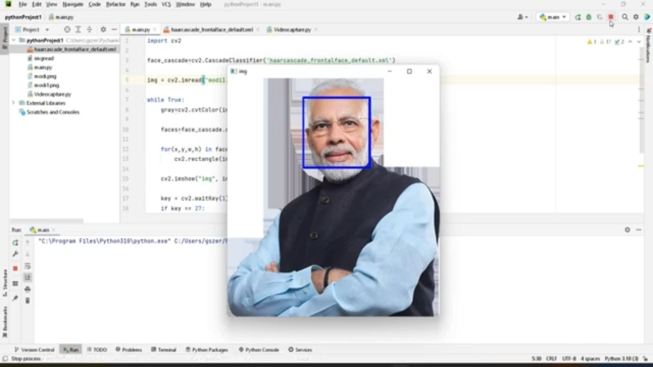 Face Detection Using Opencv Python || Python Project - 1 || For ...