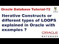 Iterative Constructs or different types of LOOPS explained in Oracle with examples