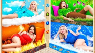 Four Elements in Real Life! Fire, Water, Air and Earth Girl against the Witch