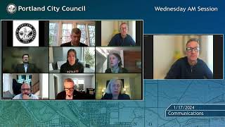 Portland City Council Meeting AM Session 1/17/24