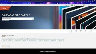 Academic Onefile Gale database tour