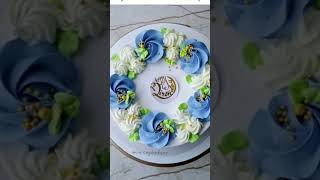 Blue white colour combination cake decoration ideas