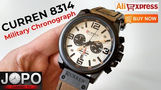 CURREN M8314 Military Chronograph Watch│Curren Watch Review│Subtitles