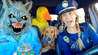 Rubber Ducky Surprises Puppy & Wolf with Dancing Car Ride!