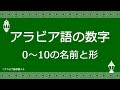 アラビア語の数字(0から10まで)の名前と形を覚えよう