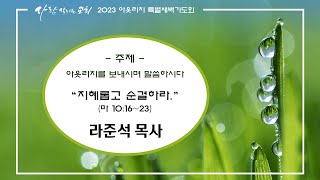 2023.7.5 (수)ㅣ사람 살리는 교회ㅣ아웃리치 특새 LIVEㅣ지혜롭고 순결하라ㅣ라준석 목사