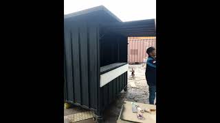 produksi unit booth Container ukuran 2x2 hitam doff