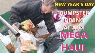 DUMPSTER DIVING DAD RISES FROM SICK BED FOR AN ALDI DUMPSTER DIVE MEGA HAUL TO KICK OFF 2025!