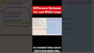 Difference between For and While Loop P-2