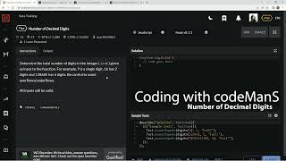Codewars 7 kyu Number of Decimal Digits JavaScript