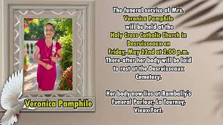 Death Bulletin for the late Veronica Pamphile & Life in Photos