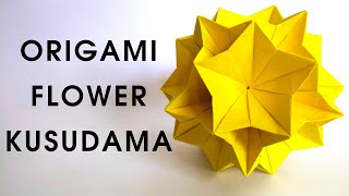 Origami FLOWER KUSUDAMA | How to make a paper flower kusudama