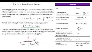 Bryła sztywna: moment pędu, zasada zachowania momentu pędu - teoria