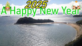 【2025  A Happy New Year】瀬戸大橋を渡る快速マリンライナー15号。A view of the Seto Inland Sea from the train.