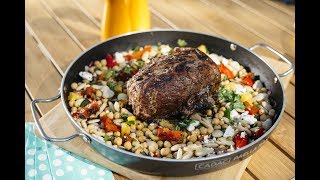 Eat Local: Roast chilli and orange beef with chargrilled bean salad