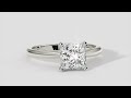 tapering cathedral princess diamond solitaire engagement ring in 18k white gold