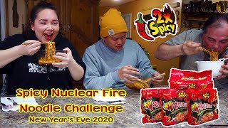 Spicy Nuclear Fire Noodle Challenge 2x - New Year's Eve 2020