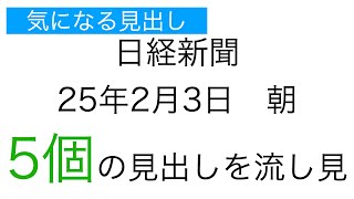 【BGMのみ】日経新聞、25年2月3日の気になった見出しを流し見