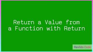 Return a value from a Function with Return in javascript |#javascript | #Revildo_code