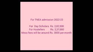 SSN College of Engineering - Fee Details - TNEA admission  - Management Quota - Best College