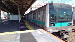 E233系2000番台マト18編成　亀有駅2番線発車