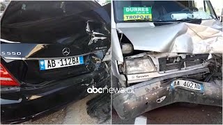 Furgoni me pasagjere godet nga pas Benz-in ne Milot-Thumane, lendohen dy persona