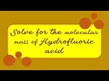 molar mass hydroflouric acid hf