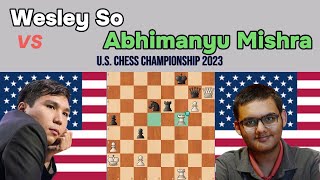 Wesley So *DESTROYED* Abhimanyu Mishra with Brilliant Rook Sacrifice | U.S. Chess Championship 2023