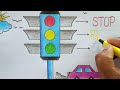 traffic signal drawing how to draw traffic light traffic rules drawing road safety drawing