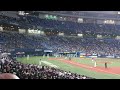 パリーグ公式戦「バファローズ×ファイターズ」、メンバー表の交換からバファローズの選手コール、始球式の様子です。 2022年4月2日、京セラドーム大阪